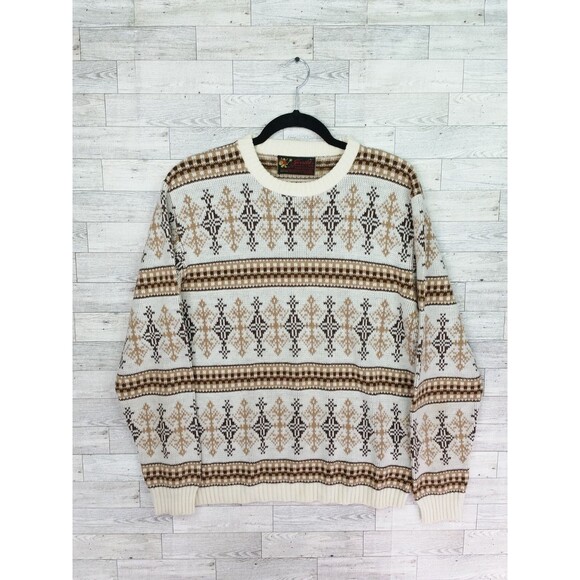 Vintage Men's Jersild Acrylic Ski Winter Lighthouse Icelandic Sweater L Large - Picture 1 of 6
